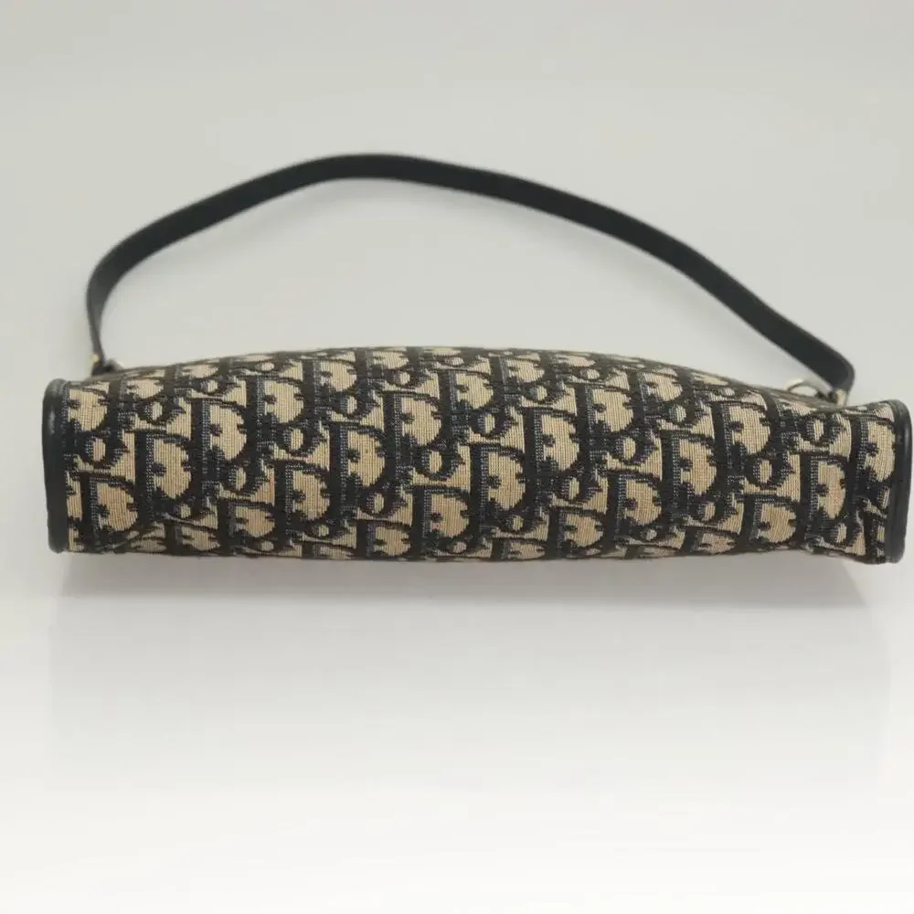 DIOR Trotter Canvas Shoulder Bag Navy Gold - Picture 9 of 12